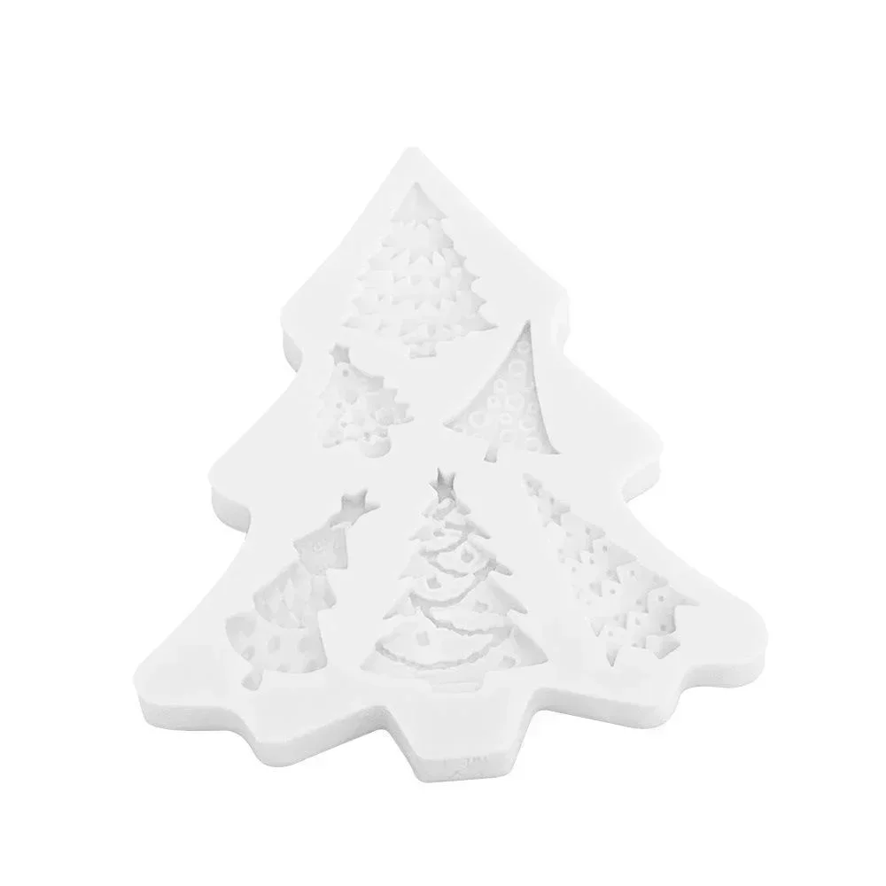 Chrsitmas-Xmas Tree Shape Silicone Moldes, ferramentas de cozimento reutilizáveis, DIY Bolo Mold, Candy Craft, Chocolate, Biscoitos