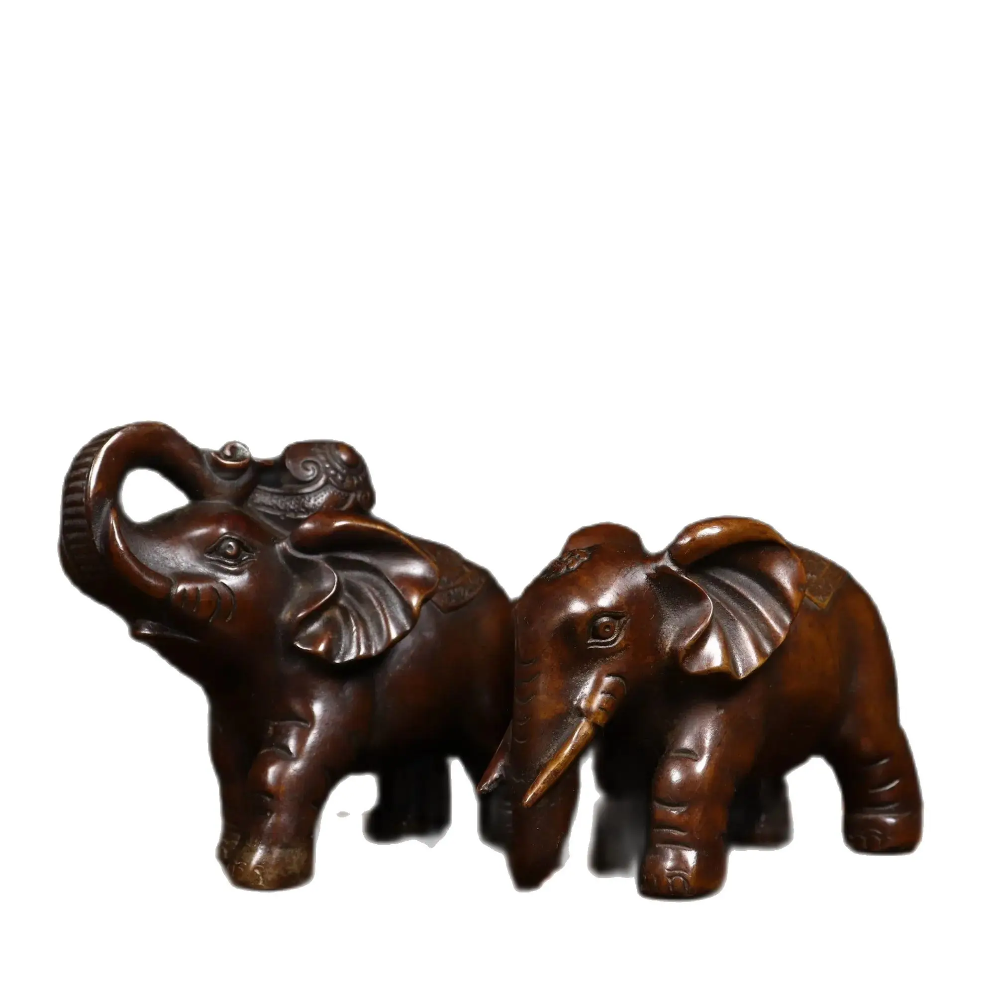 

Metal bronze statue Antique pure copper lucky elephant ornament for attracting wealth SIZE: Left length 14cm, width 7cm, height