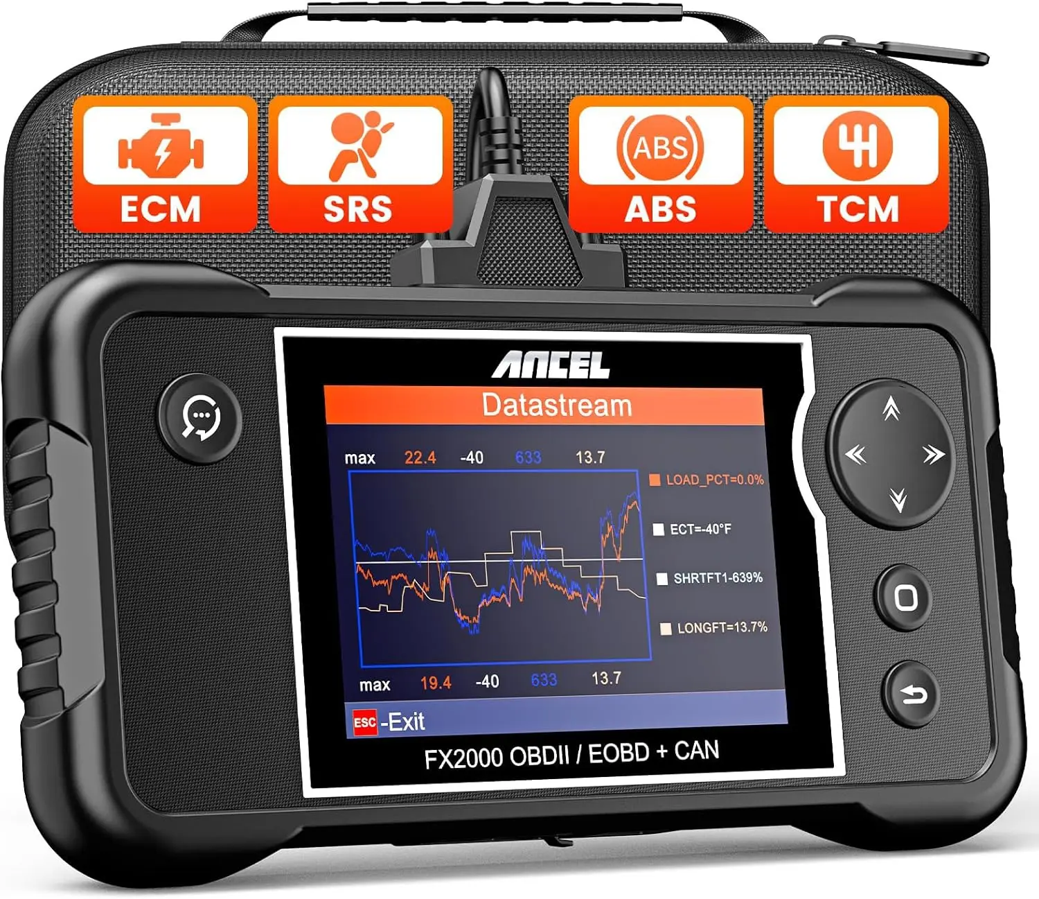 FX2000 Plus OBD2 Scanner with Protective Bag, Check Engine Code Reader, Lifetime Free Upgrade
