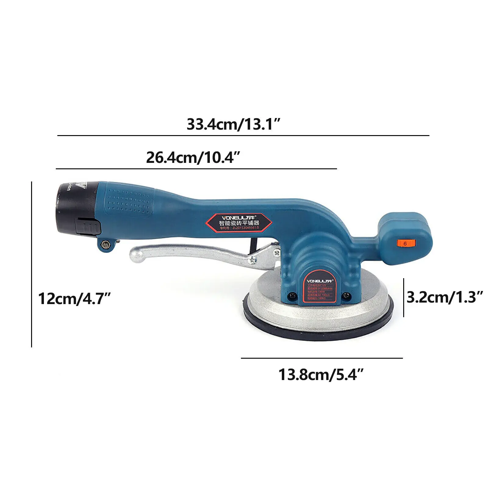 Imagem -04 - Handheld Cerâmica Telha Deitado Máquina Ferramenta de Nivelamento Automático Vibração Alumínio Ventosa Duas Baterias