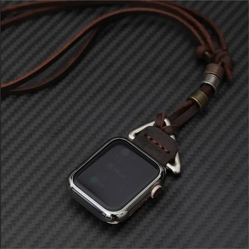 Leather Strap for Apple Watch Ultra Band 49mm 44mm 40mm Necklace Correa 38mm 42mm Bracelet iWatch Series 8 7 6 5 4 3 2 45mm 41mm