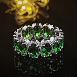 Set Pack Pink Black Green Silver Color Wedding Band Eternity Ring for Women Gift Finger Lots Jewelry R4574