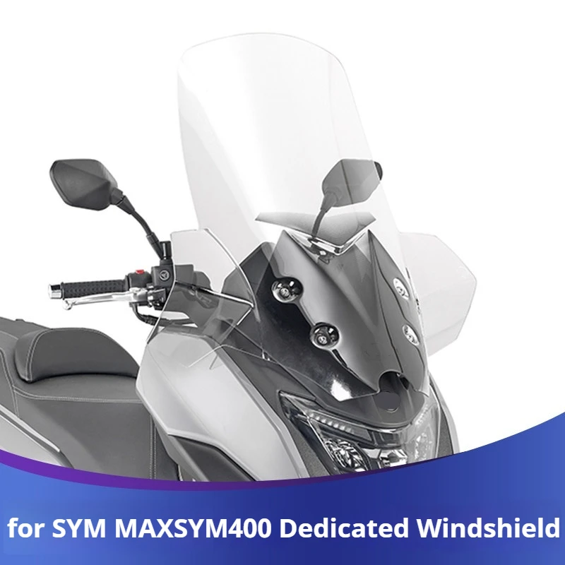For SYM MAXSYM400 Scooter Height‑Increase Widened Transparent Chest Protection Front Wind Deflector Modified Touring Parts
