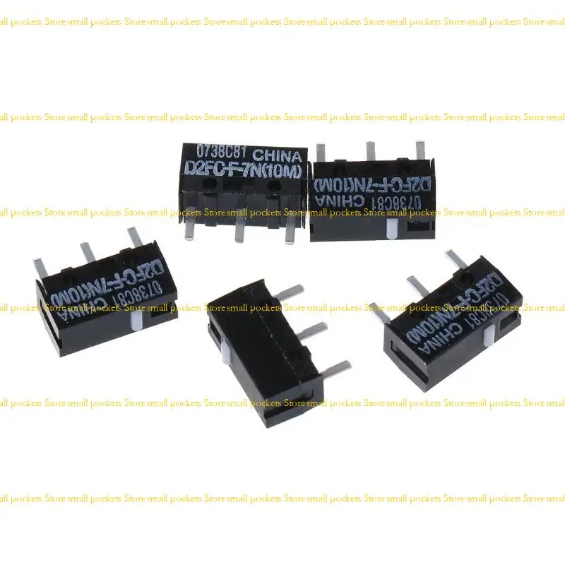 R1WD Mouse Micro Switch Original D2FC-F-7N 3Pin Silver Contacts White Dot 10M
