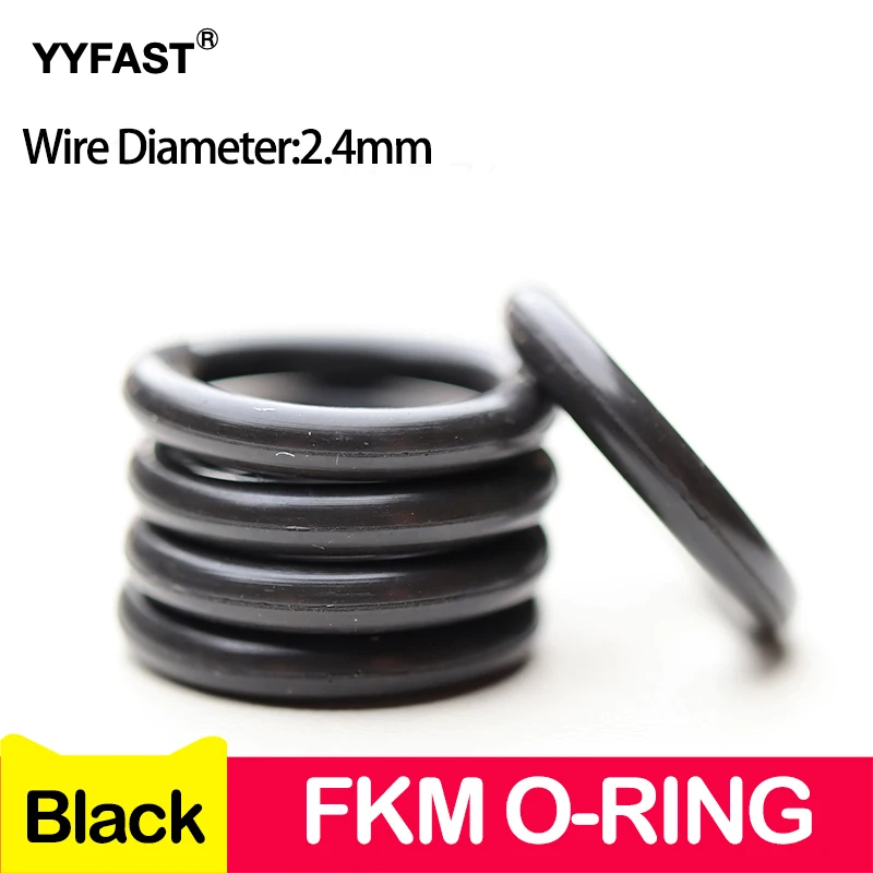 Black FKM O Ring Seal,High temperature and Corrosion Resistance ,Fluorine Rubber O-Rings Outer diameter 6-220mm WD 2.4 mm
