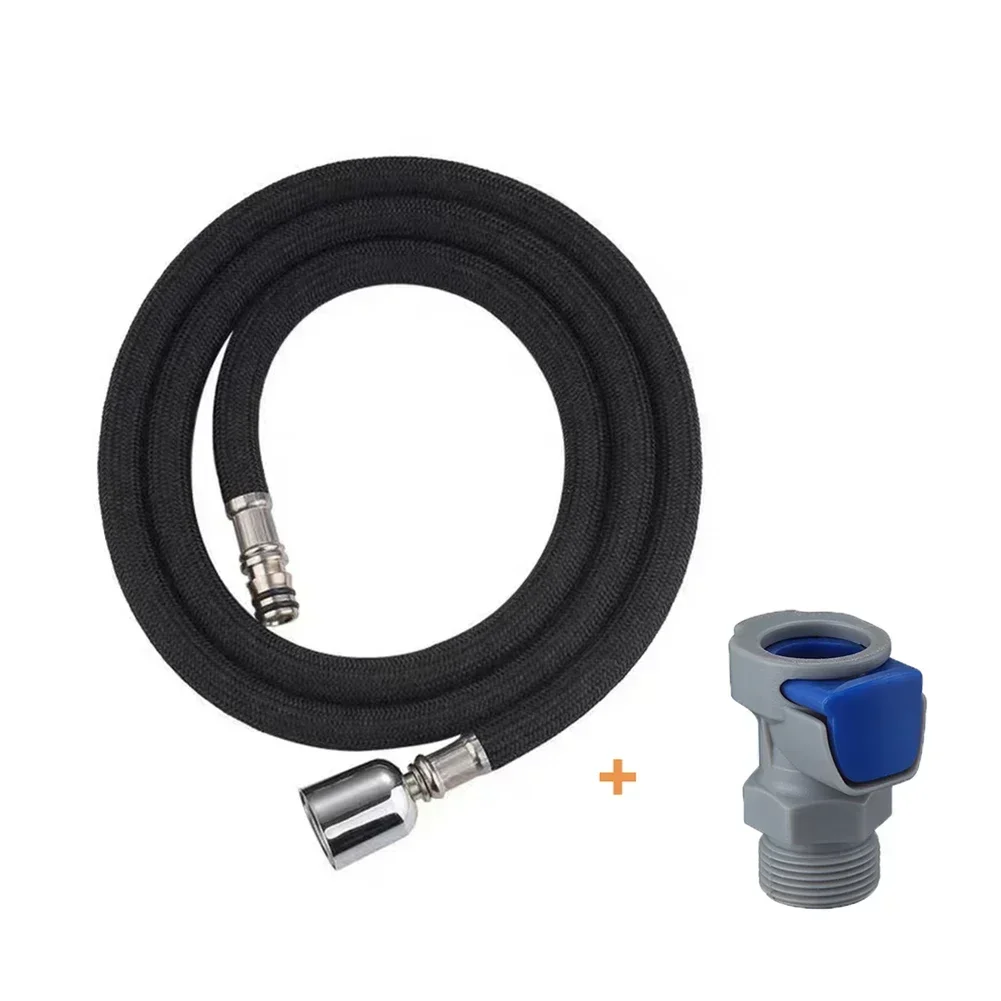 Home Improvement Kitchen Faucet Hose 1.5m Faucet Hose Long And Flexible Metal Heads Easy Installation High Density Nylon