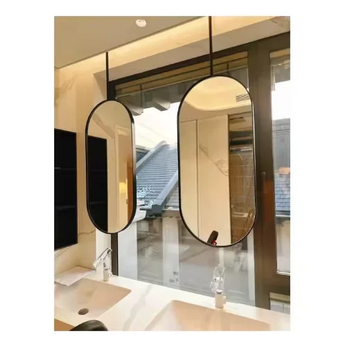 

Светодиодное зеркало для ванной комнаты, стойка для мытья, подвесное овальное потолочное зеркало, зеркало для проживания в семье отеля со световым зеркалом