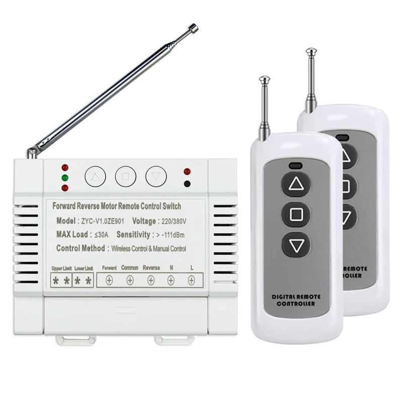 3000W  AC220 V  380V 2 CH  40A relay RF Wireless Remote Control   for garage door/motor/projection screen/blinds limit