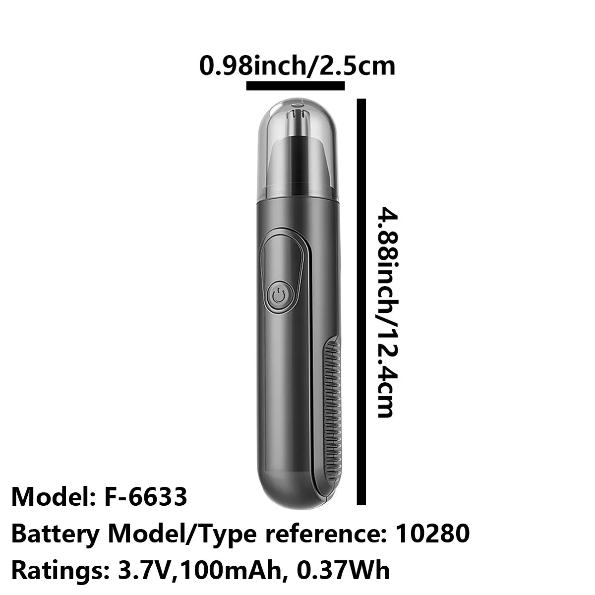 The New USB Rechargeable Nose and Ear Trimmer, Suitable for Men, Features a Built-In 100Mah Lithium Battery, a Portable Beauty Tool That Can Be Quickly Charged Via a Computer USB Port, Has a Compact Design, and Is Painless to Use. It Is an Essential Personal Care Item, Suitable for Travel