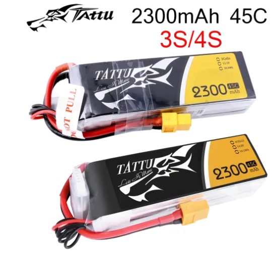 

Tattu Lipo Battery 2300mAh Lipo 3S 4S11.1V 14.8V 45C XT60 Plug FPV Drone Power for FPV Frame RC Helicopter Plane Car Accessories