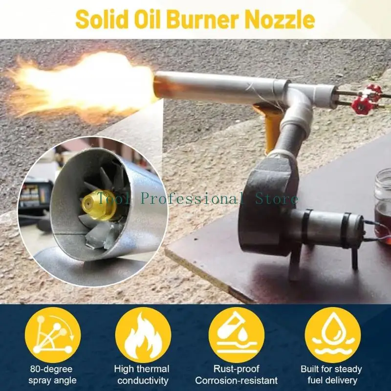 

57QF Replacement Burning Nozzle Pair 80 Degree Sprayer Thermal Metal Waste Oil Burning Nozzle Boiler Heater Combustion