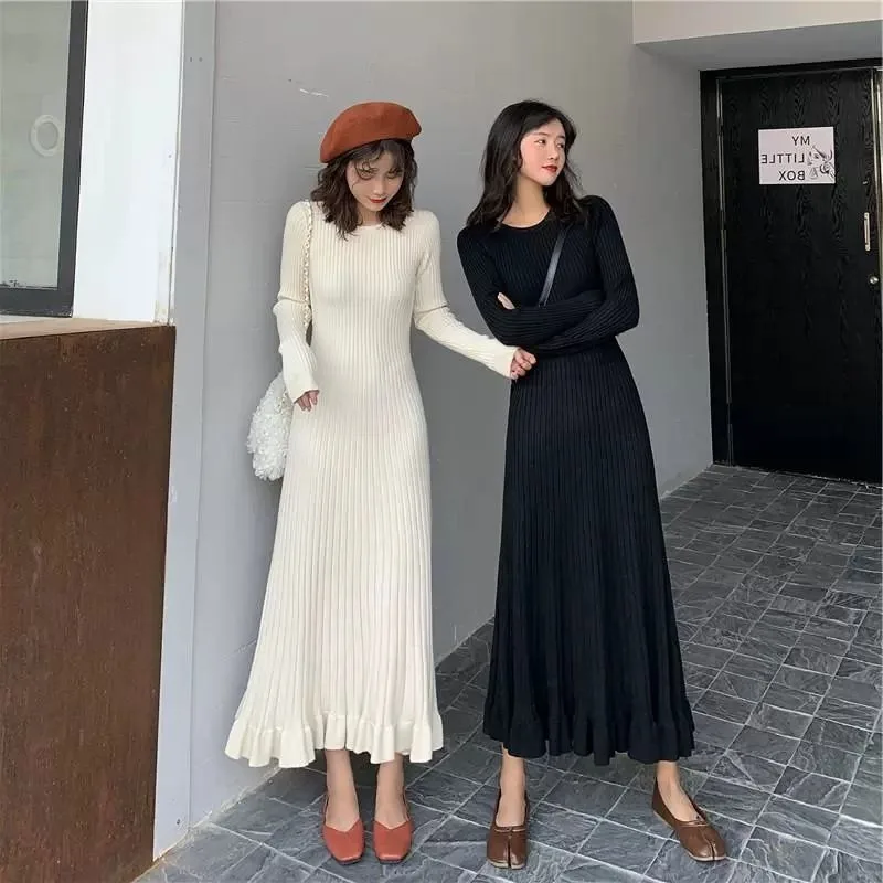 パーティー女性ニットドレスウエディング原宿トレンドエッセンシャルセールファッションレトロ高品質 Y2k フリルかぎ針編みドレス女性のための