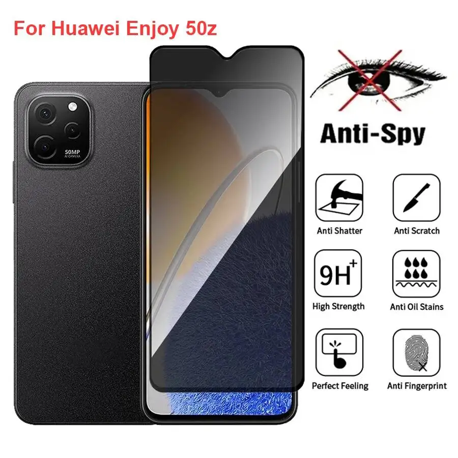 

For Huawei Enjoy 50Z Anti Spy Privacy Tempered Glass Protector Compatible For Huaweienjoy50z Full Cover Screen Phone Film