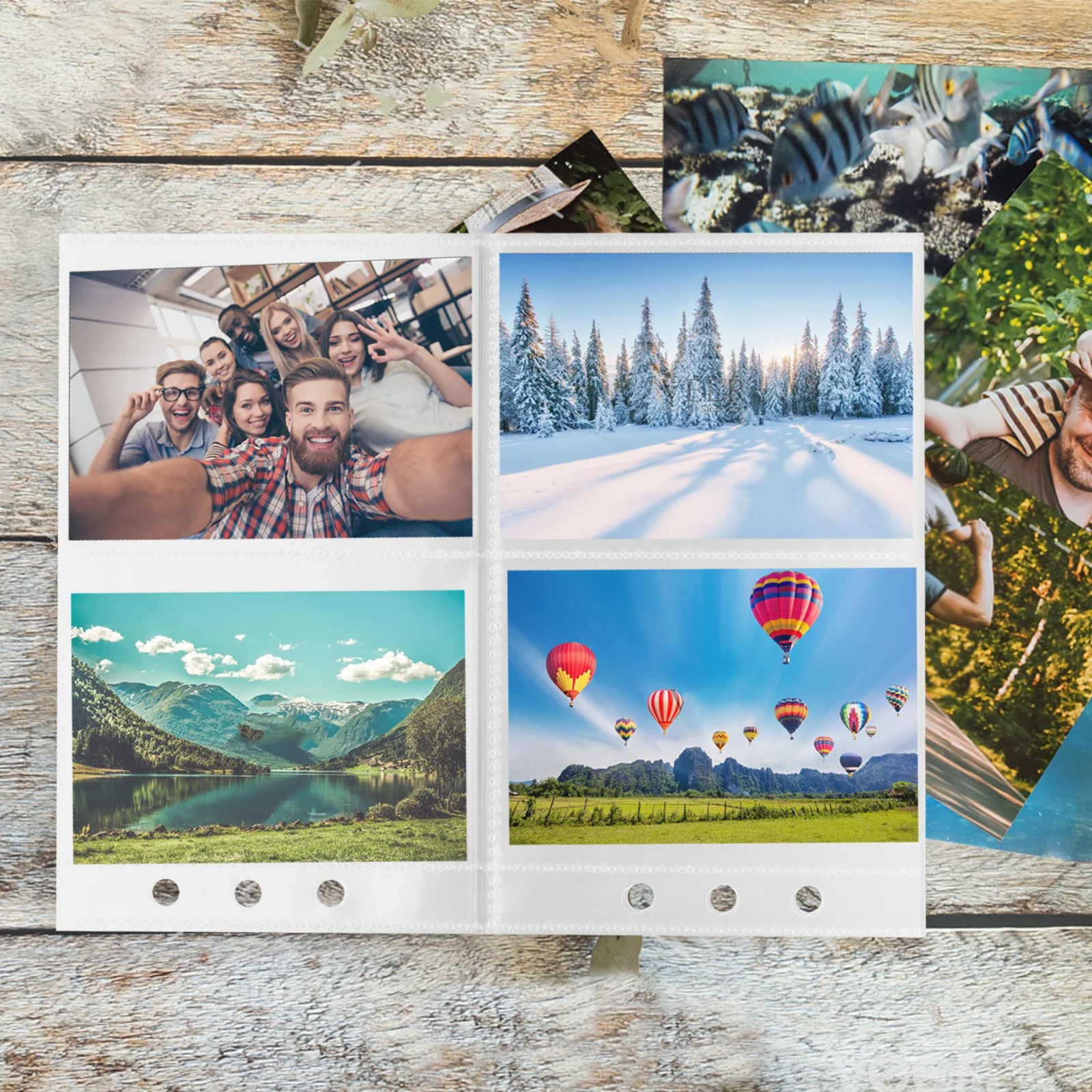 

3 Books of Loose-Leaf Photo Album Refill Pages Clear PP Sleeves for Cards Postcards Coupons Transparent Binder Inserts