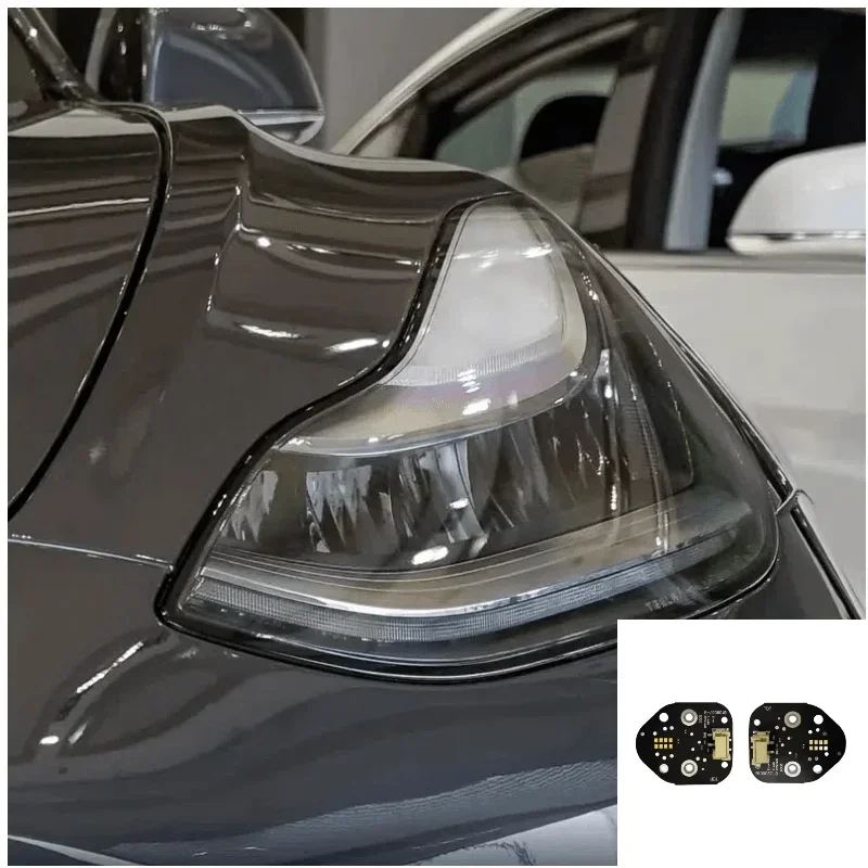 

Для 2017-2020 TESLA Model 3 2018 Лимонно-желтый чип DRL Board Angel Eyes Модификация цвета света автомобиля Автомобильные фары Балластный чип