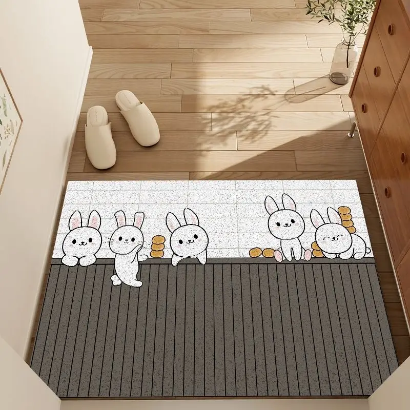 Cartoon Cat Series Mat Non-slip Easy To Clean Rug Wrinkle-Resistant Doormat Indoor Washroom Entrance Decorative Washable Carpet