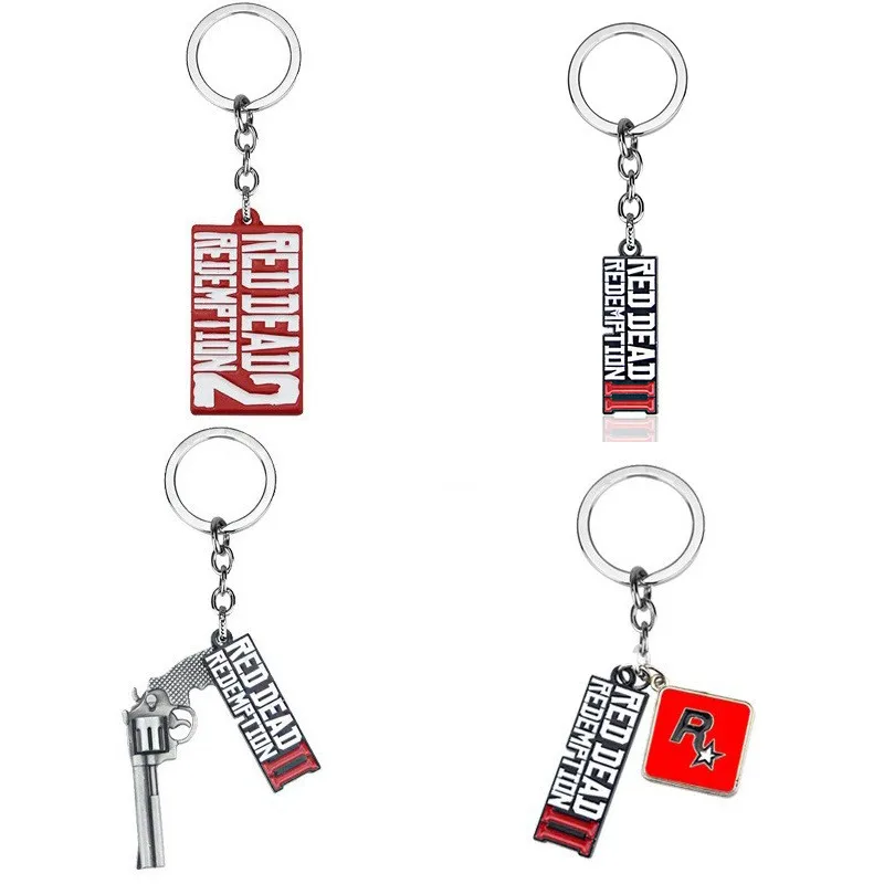 Llavero con modelo de revólver de Arthur Morgan del juego RDR2, Red Dead Redemption 2, colgante para bolso o coche, regalo de cosplay para fanáticos, joyería para hombres y mujeres
