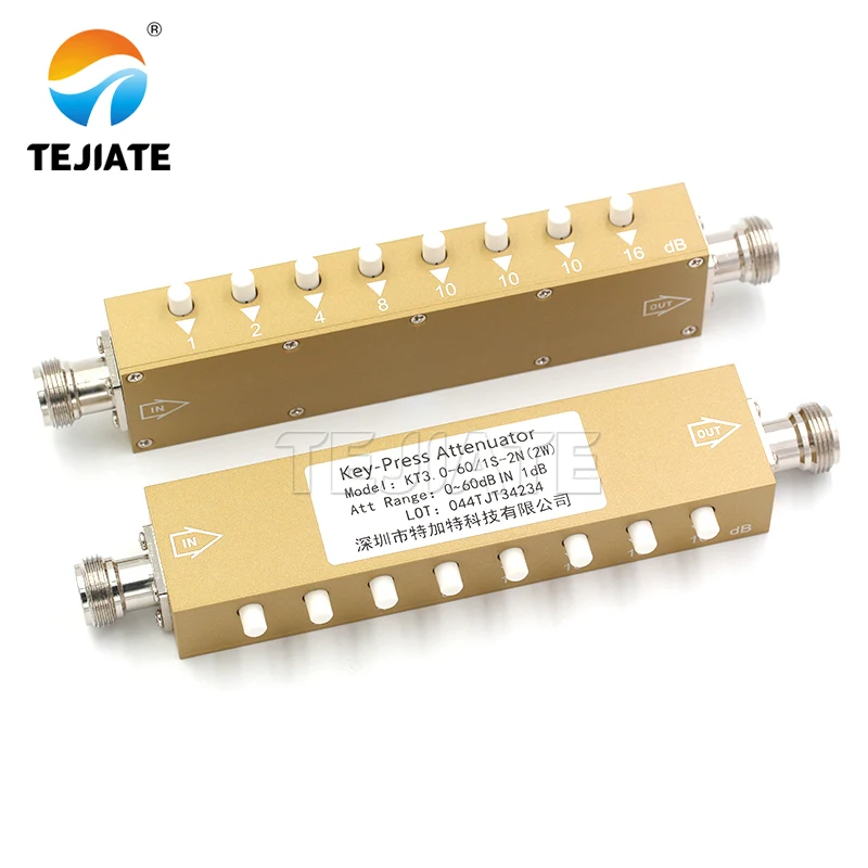 Atenuador de señal de llave ajustable, botón RF tipo SMA, 1 piezas, 0-30dB, 0-60dB, 0-90dB, Paso 2W, alta potencia 0-4GHz
