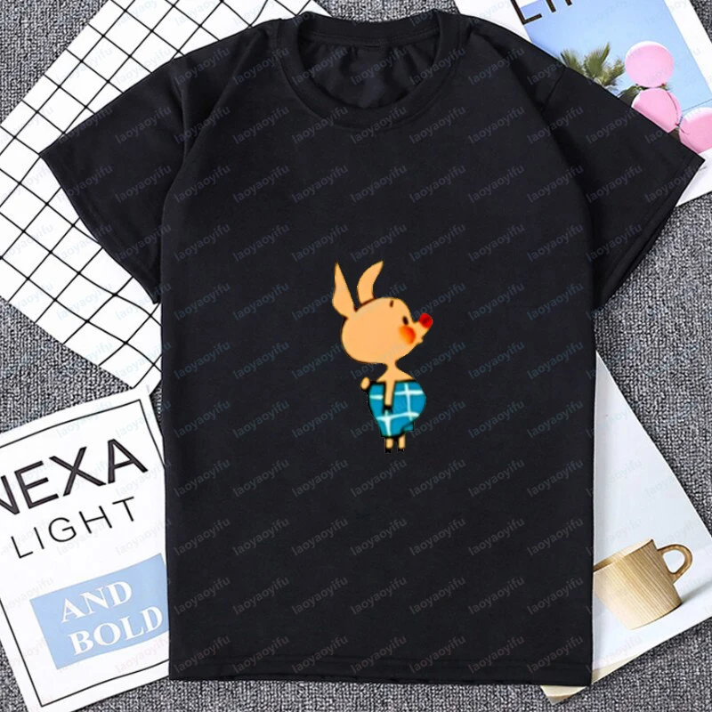 Vintage Cartoon Russian Bear Graphic The Soviet Union T-shirt Where Are We Going with Piglet Couple Clothes Casual Fashion Tees