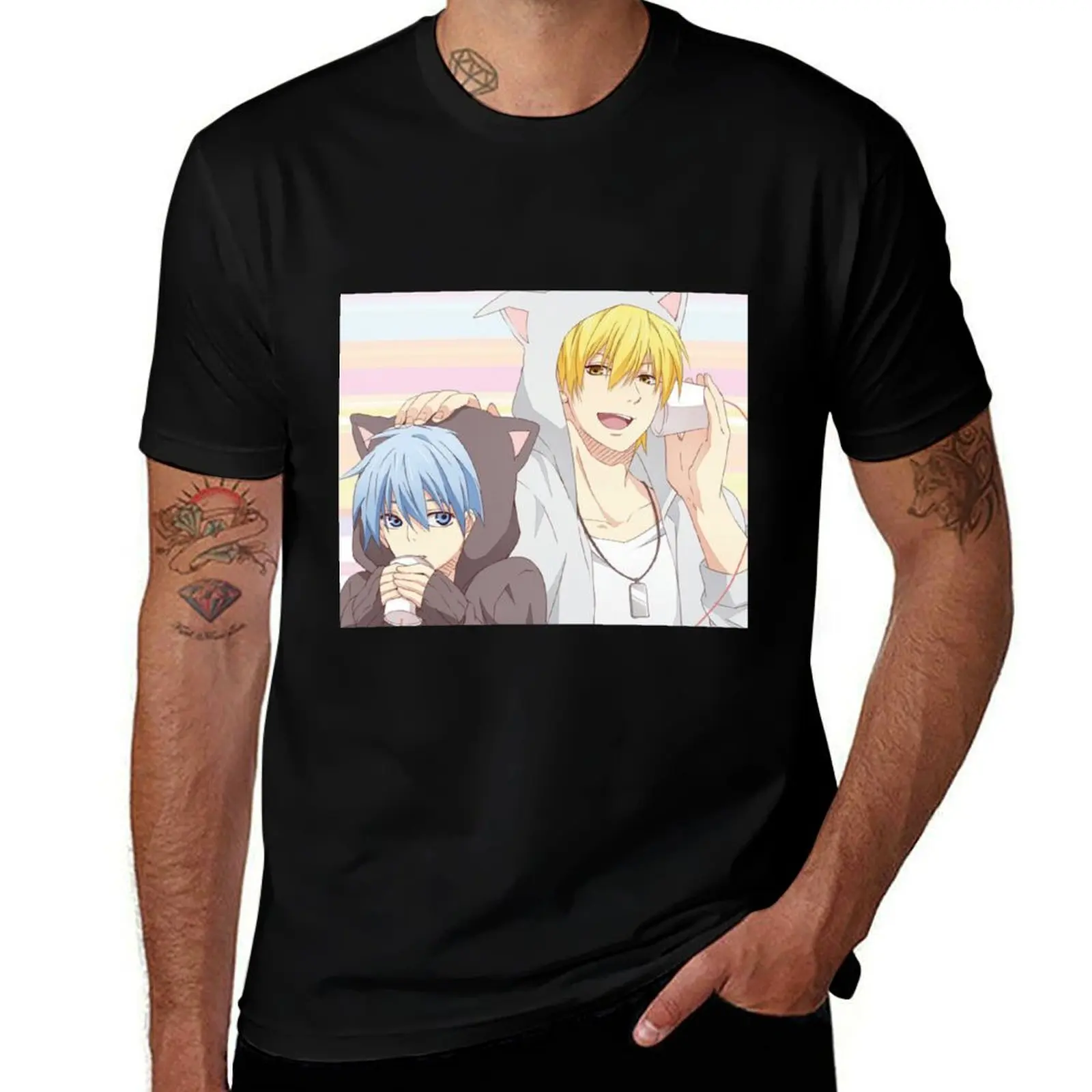 

Kuroko's basket Artwork - Tetsuya Kuroko and Ryota Kise dressed as cats T-Shirt t shirt custom print T-Shirt