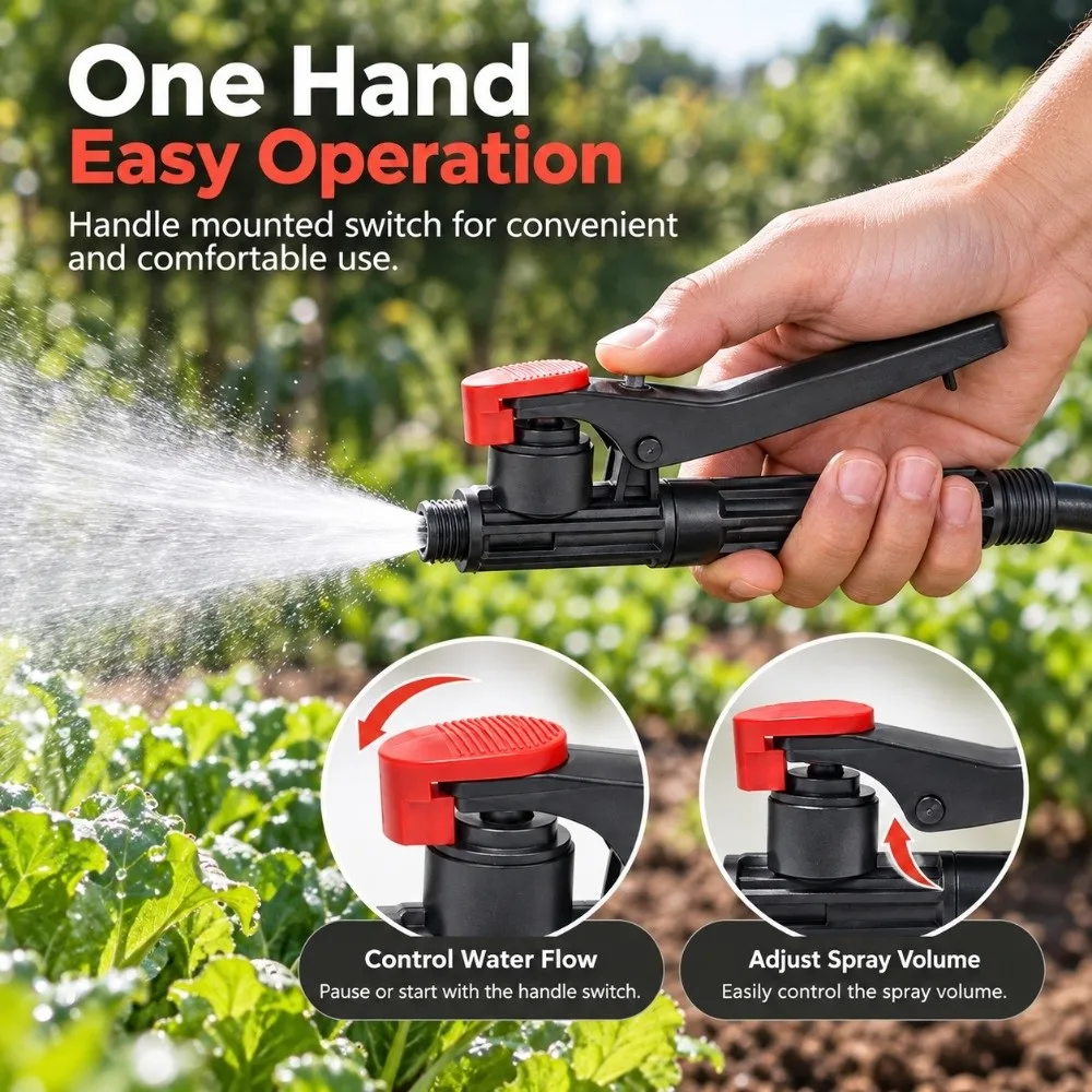 3pcs Pump Action Design Trigger Sprayer Handle Trigger Nozzle Solid Construction Pump Action Sprayer Backpack Sprayer Parts