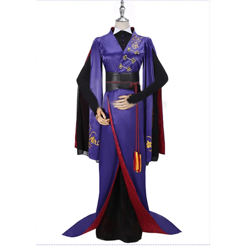 Game Twisted-Wonderland Snow Princess Vil Schoenheit Cosplay Costume Men Women Traditional kimono Purple Satin Dress Outfits