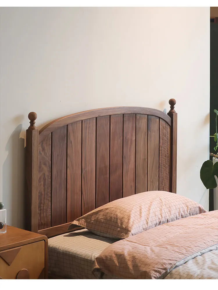 Y High-end American retro solid wood bed Full solid wood double  Single bed Medieval French bed