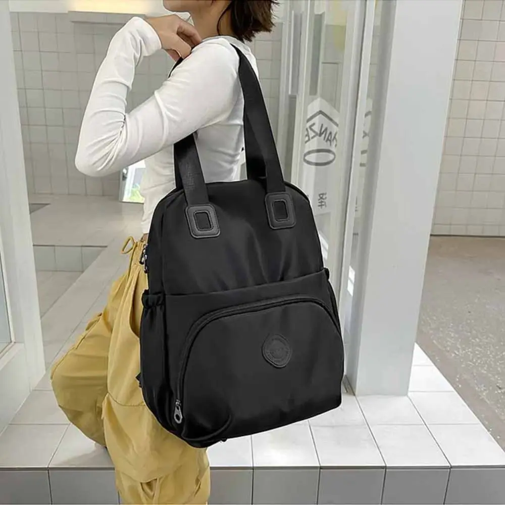 

Sweet Korean Style Sport Nylon Backpack Large Capacity Nylon Travel Shoulder Bag Tote Bag Solid Color Fitness Bag Computer