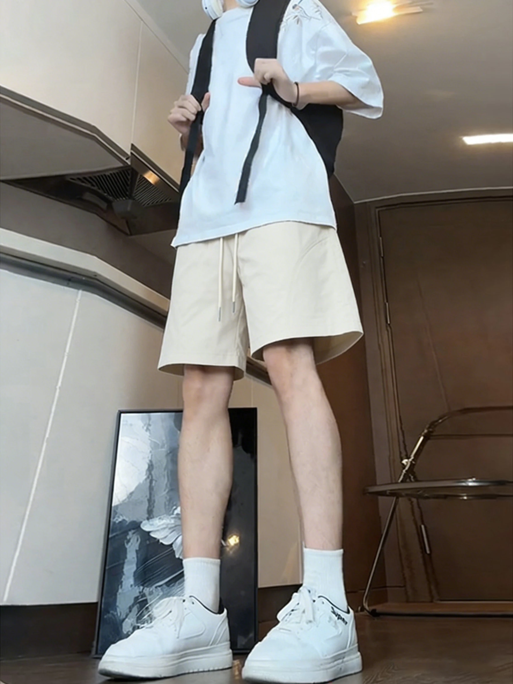 

Quick Dry Ice Silk Shorts for Men Summer Outdoor Fitness Sports Nylon Beach Pants Casual Loose Fit mid Waist Daily Wear