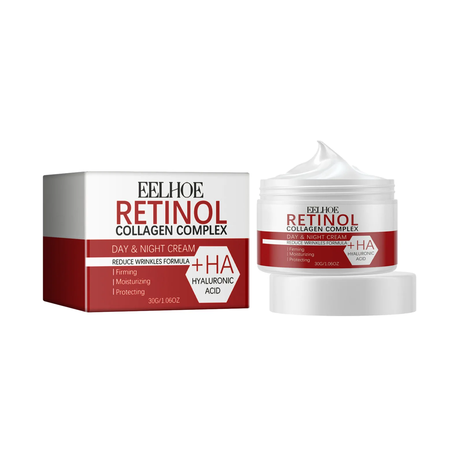 EELHOE Retinol Anti Aging Face Cream Collagen Hyaluronic Acid Moisturizing Skin Cream Wrinkles Removal Skin Care Products 30g