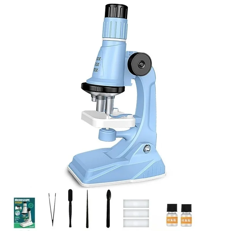 Kids Microscoop Kit 200X-1200x Draagbare loep Biologische Wetenschap Stem Speelgoed School Educatief Zakmicroscoop met LED Licht