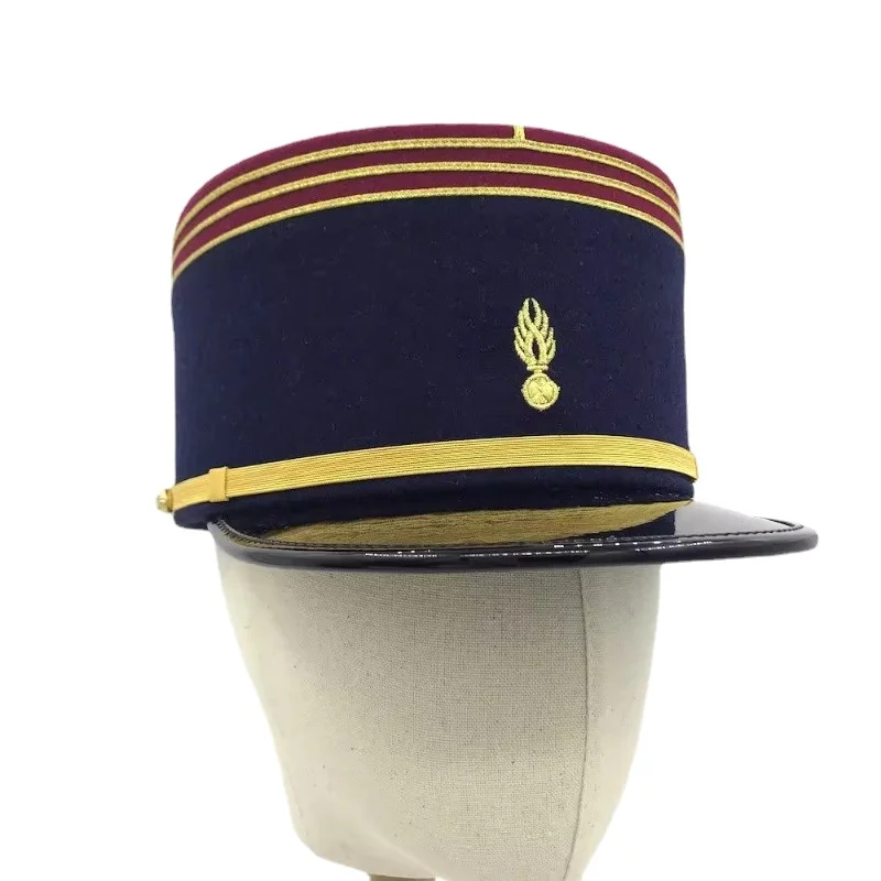 19th and Early 20th Centuries French Army Kepi Hat Cylindrical Hat American Civil War Flat Circular Top Cap Kappi Kappe