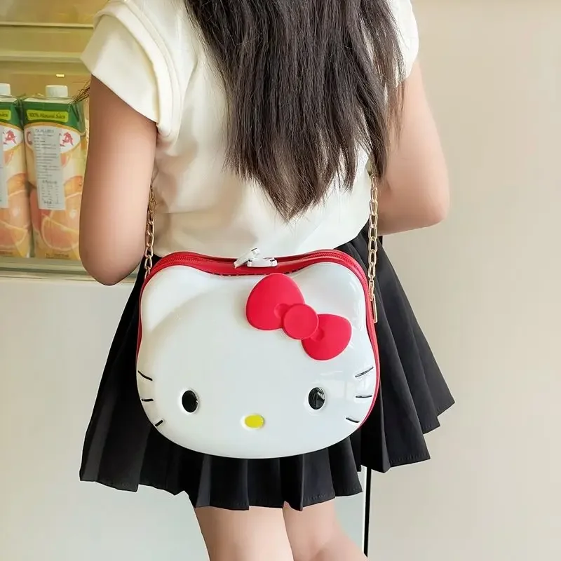 

New Cartoon Hello Kitty Kuromi Messenger Bag Girls Kawaii KT Cat Versatile Chain Children's Shoulder Bag Holiday Birthday Gift