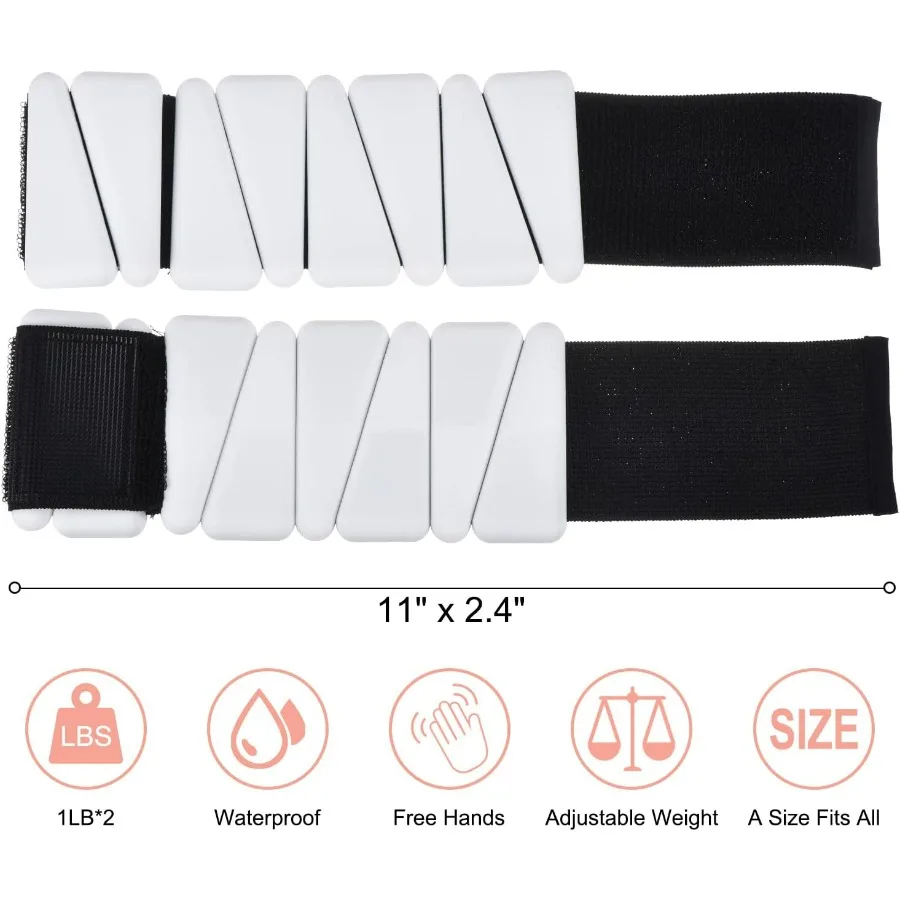 أوزان الكاحل القابلة للتعديل للنساء والرجال بأوزان قابلة للإزالة 2 رطل إجمالي 1 رطل لكل مثالية لتدريب اليوغا والمشي والركض أ