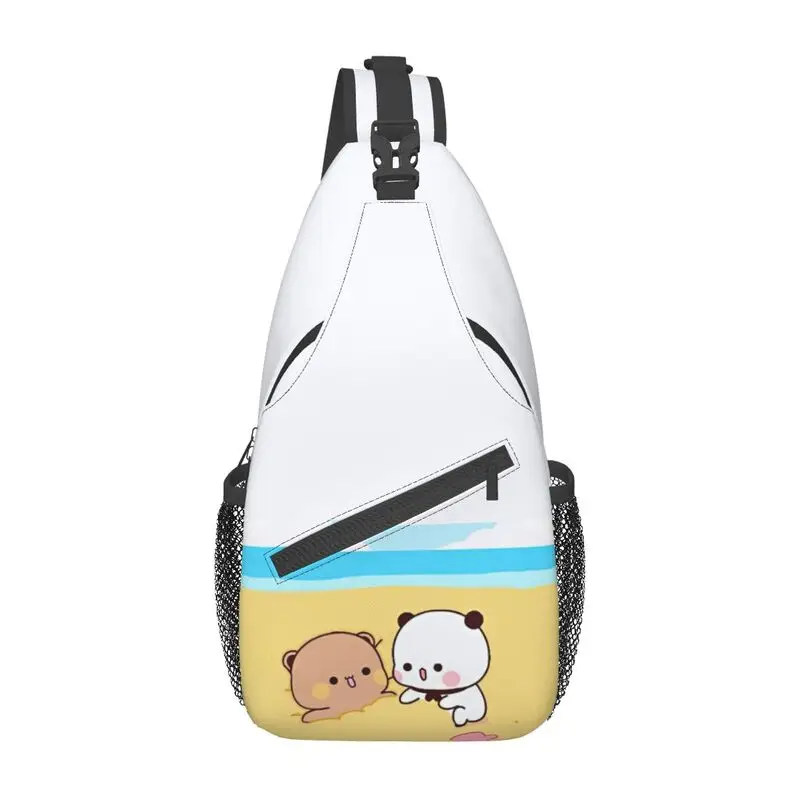 Peach e Goma Mochi Cat Crossbody Sling Mochila, bolsa de ombro personalizada para viajar, mochila dos desenhos animados