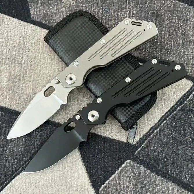 Stri SNF Pocket Folding Knife 14c28n Blade TC4 Titanium Alloy Fire Lines Handle Tactical Hunting EDC Survival Tool Knives