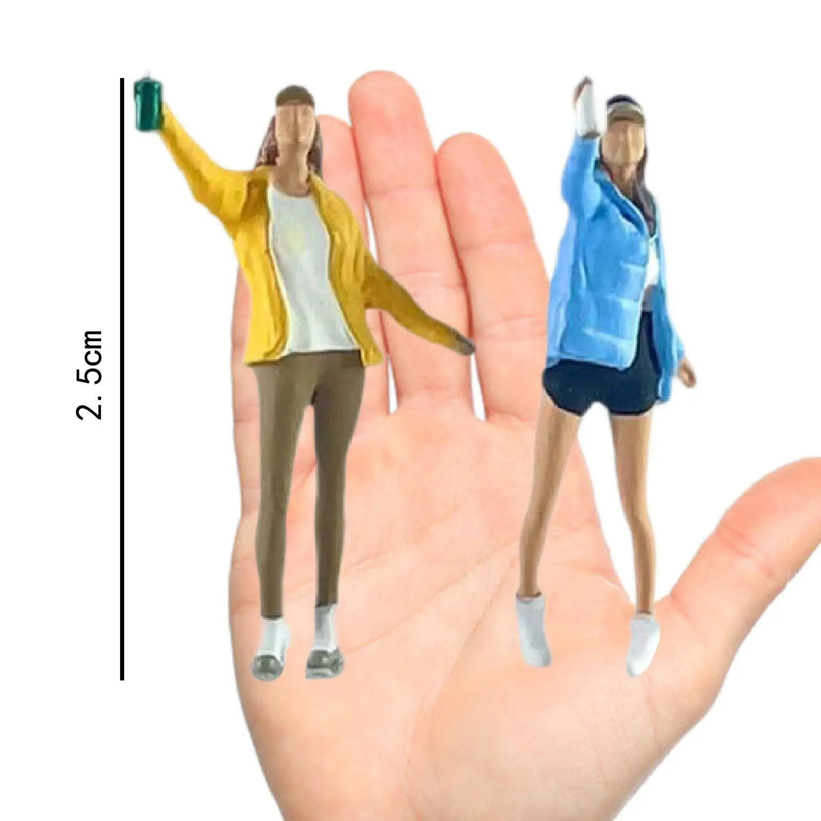 Modèle de figurines féminines minuscules, accessoire de photographie, figurines miniatures pour micro paysage, scène l'inventaire, échelle 2x1/64