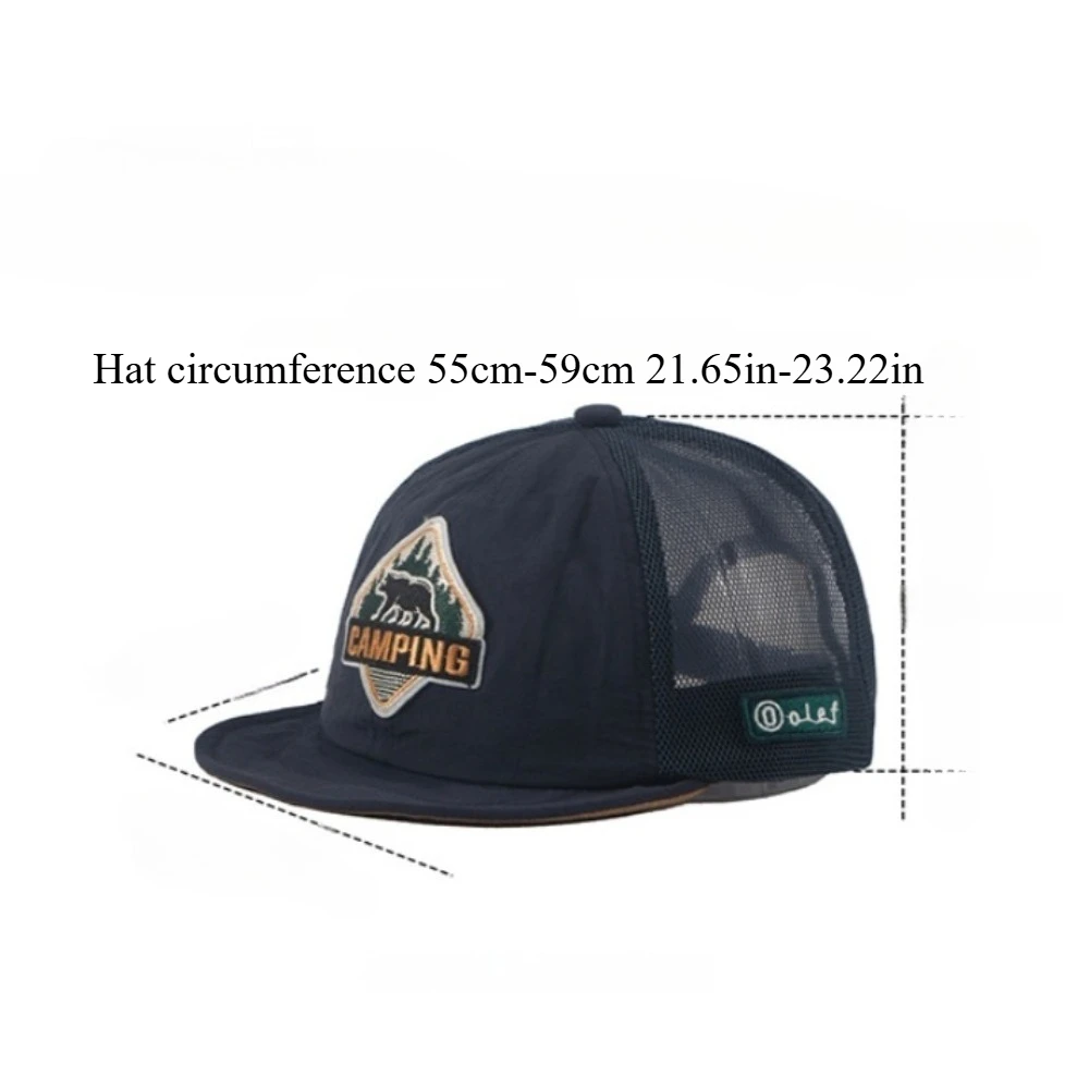 Quick-Dry Embroidery Mesh Work Cap Vintage Short Brim Design Unisex for Men Women Breathable Lightweight Perfect for Running