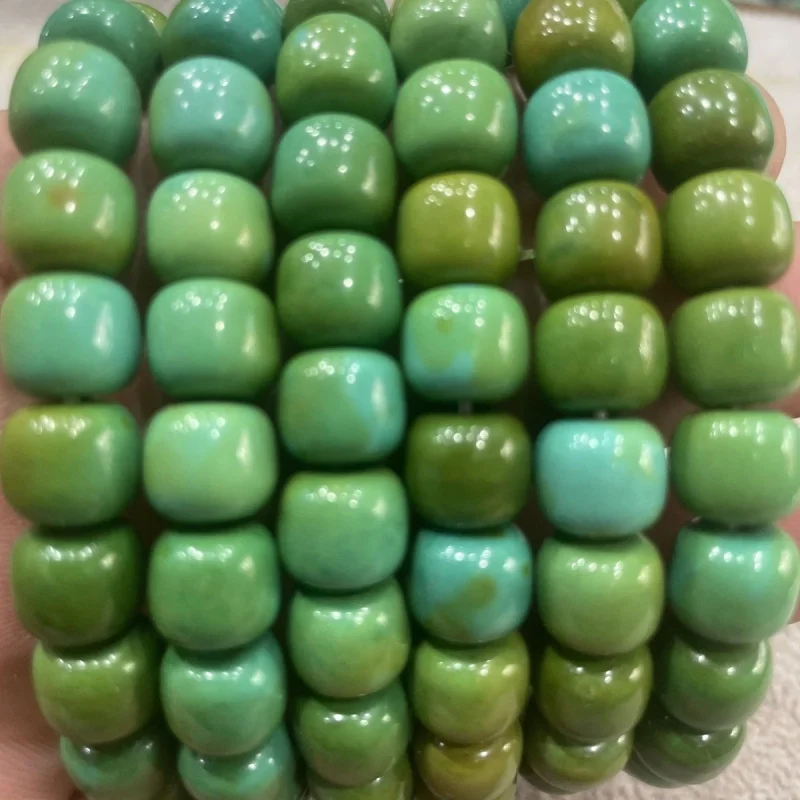 Natural Rapeseed Yellow Old Style High Porcelain Turquoise Buddha Beads Bracelet