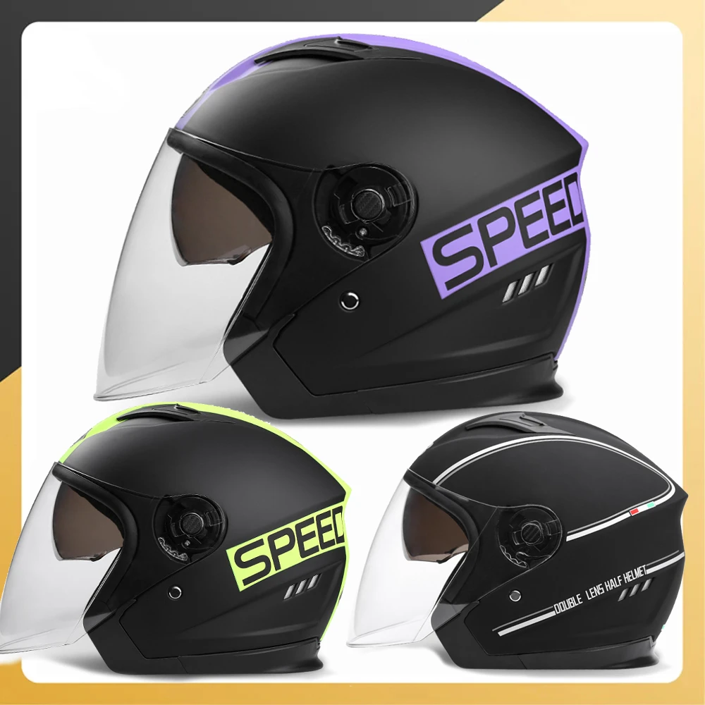 Helmet Motorcross And Safety half helmet Downhill women men Motorcycle double lens visorCasco De Seguridad for vespa Helmets