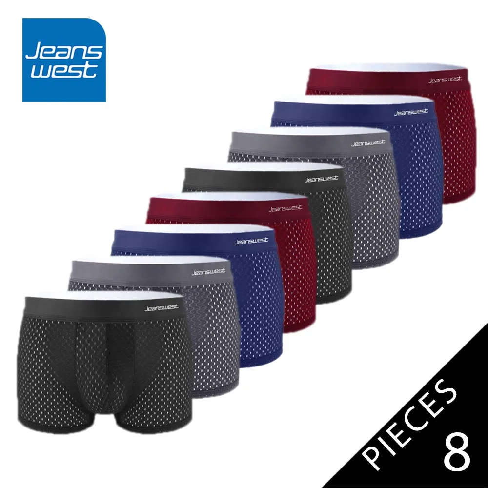 

8Pcs Men's panties Mesh Breathable Sexy Lingerie U Pouch Design Boxers For Men Ice Silk Man Underwear