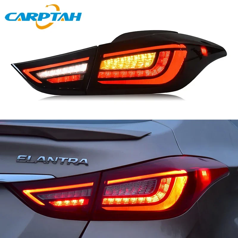 Car Styling Tail Lights Taillight For Hyundai Elantra MD 2011-2015 Rear Lamp DRL + Dynamic Turn Signal + Reverse + Brake LED