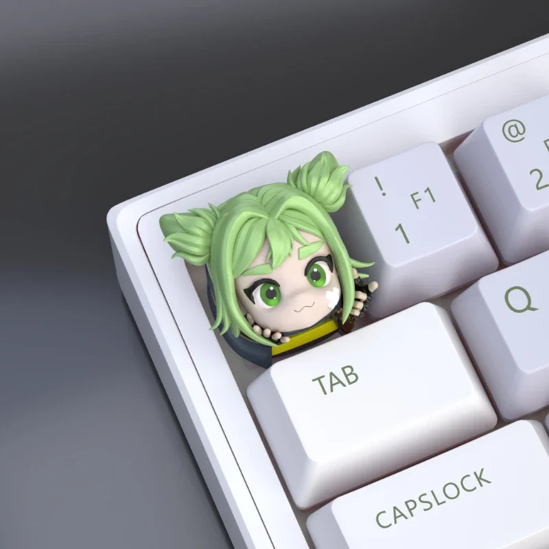 artesanal artesanal keycaps lol a faisca de zaun zeri personagem gamer personalizado teclado mecanico acessorios para jogos para pc presentes 01