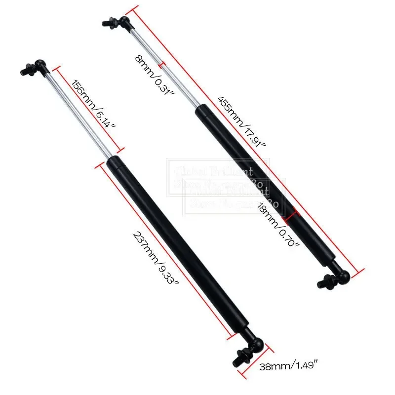 2pcs Car Front Bonnet Hood Gas Struts Shock Lift Supports Bars For Toyota Land Cruiser 100 Lexus LX470 1998-2007 53450-69025