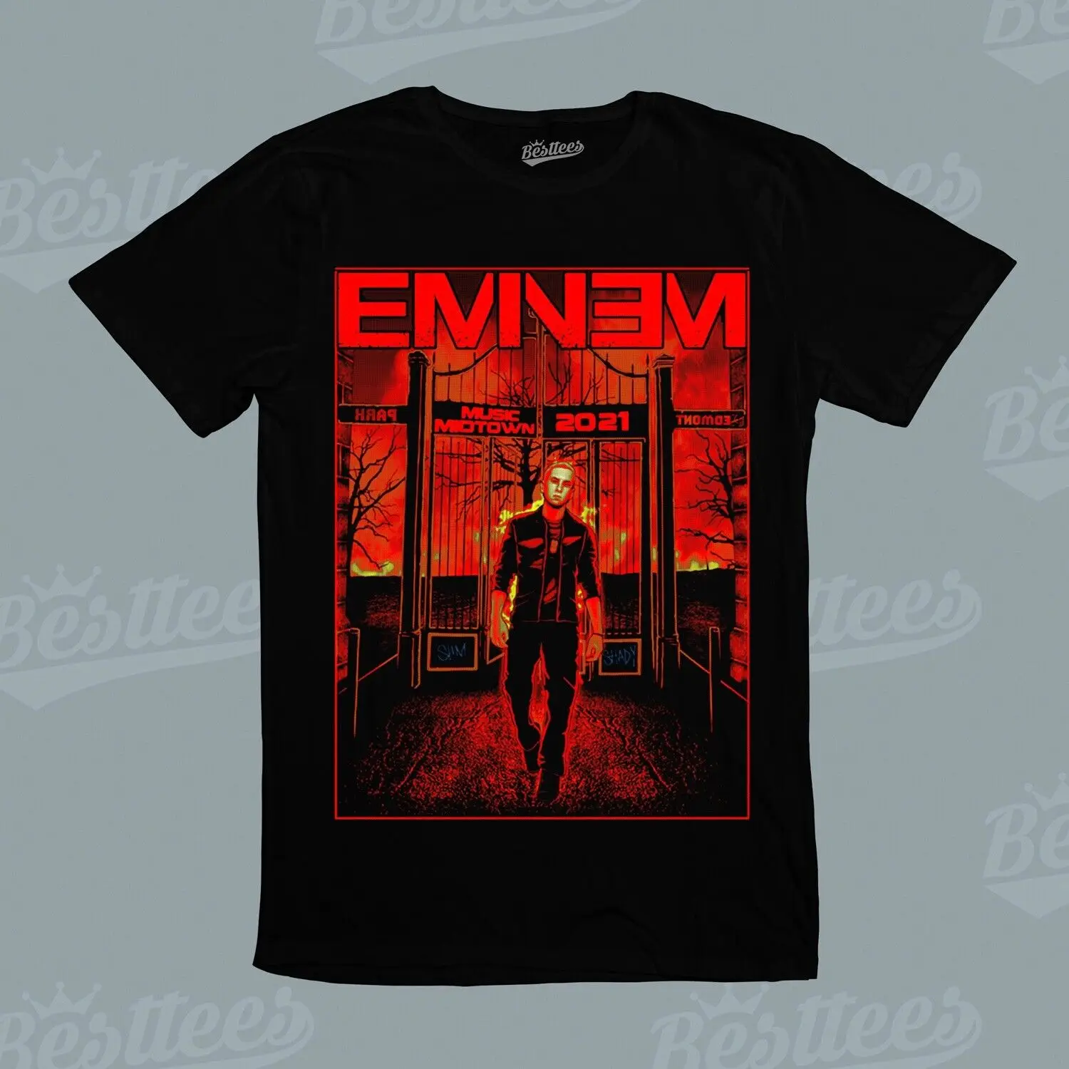 Camiseta de música de rapero americano Eminem para hombres y mujeres, Camisa estampada divertida, camisetas de manga corta, Hip Hop