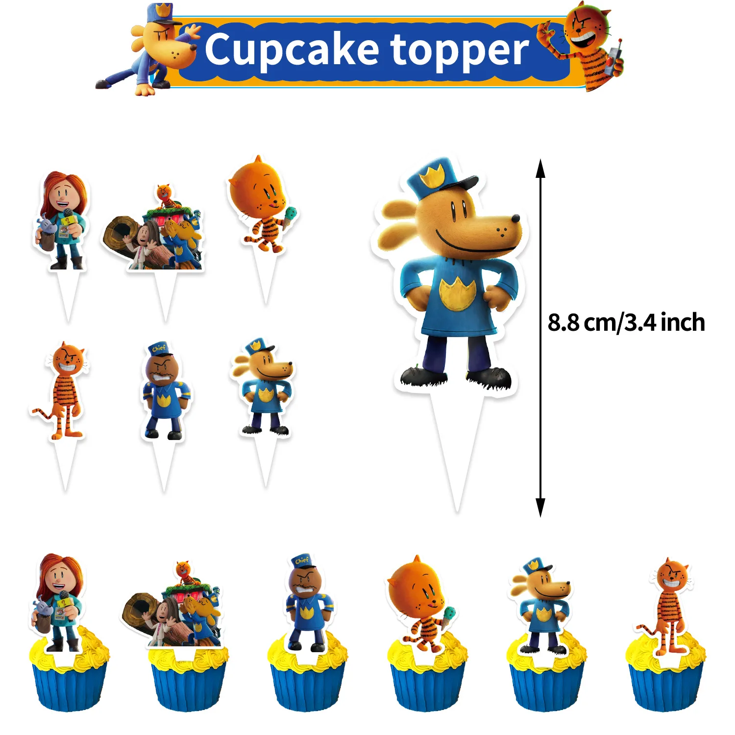 Blue&Dogs-MANS Thema Kindergeburtstag Partyzubehör Dekoration Beste Freundin Ballon Kuchen Topper Banner Hintergrund Babyparty Requisiten – Detail 4