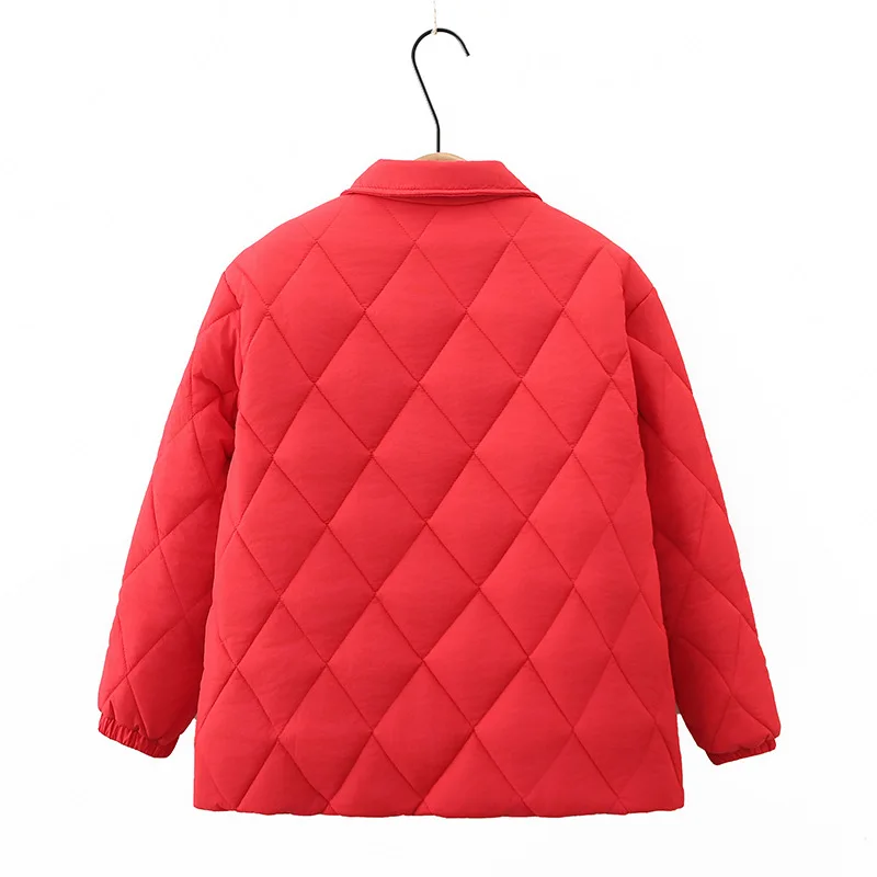 Womens Plus Size Winter Parkas Casual Clothing Lapel Argyle Knot Button Padded Jacket Simple Warmth Curve Coats S66 9830