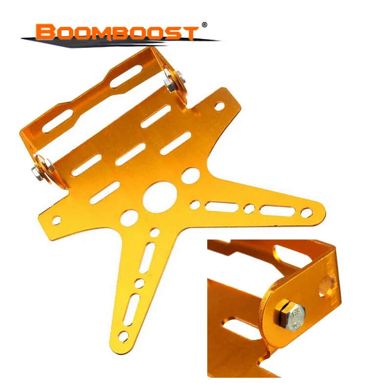 دعامة لوحة ترخيص ذهبية قابلة للتعديل بذيل السنونو، جزء تعديل الدراجة النارية/سكوتر كهربائي GZJR-GLOD-CPJR6.5 #3