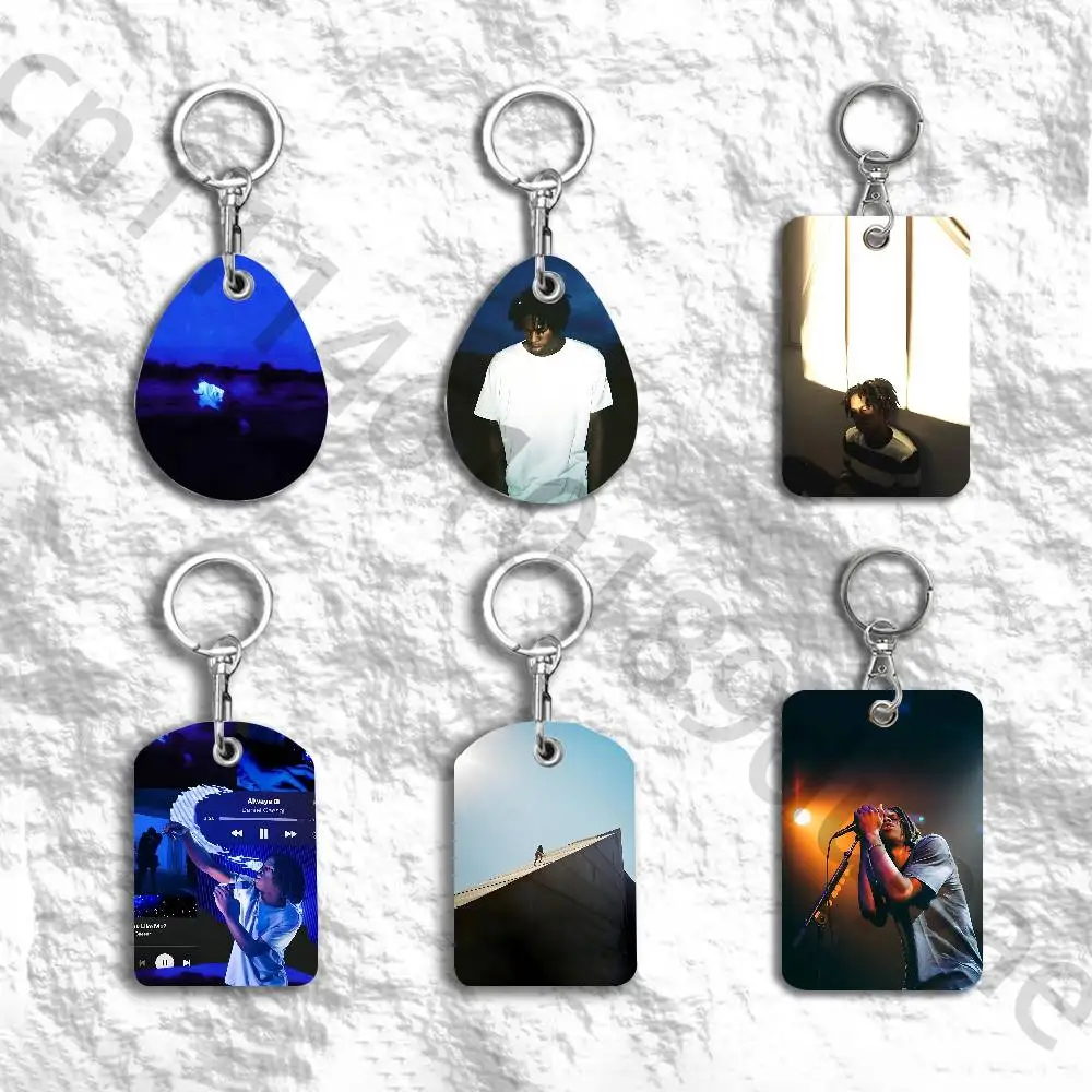 D-Daniel Caesar Protective Printed Leather Card Case Metal Keychain for Bank Credit Bus Subway ID Cards