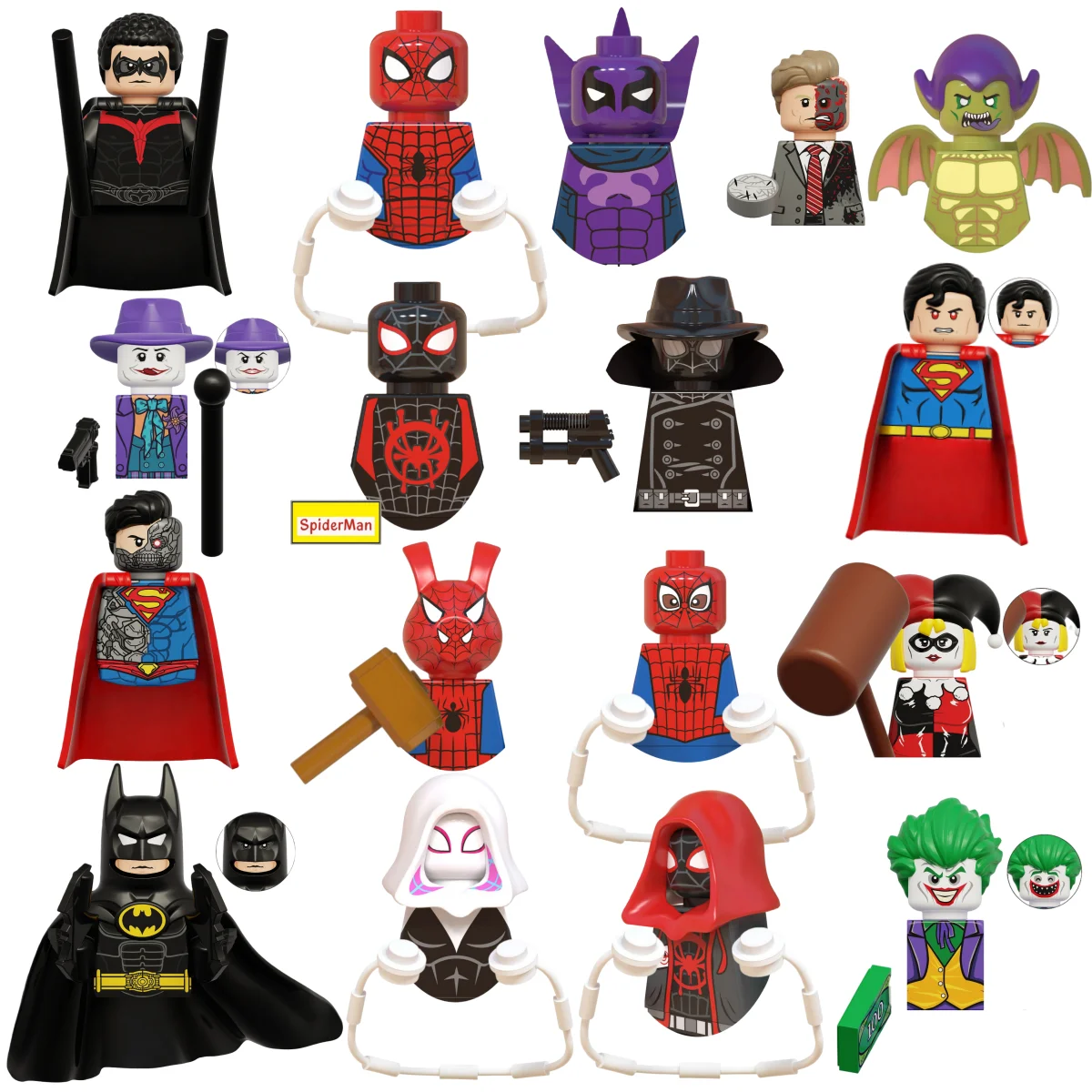 

Blind Box Mini Building Blocks KDL851 Figures Big Goblin Spiderman Iron Man Venom Captain Hawk Deadpool Armor Christmas Gift Toy